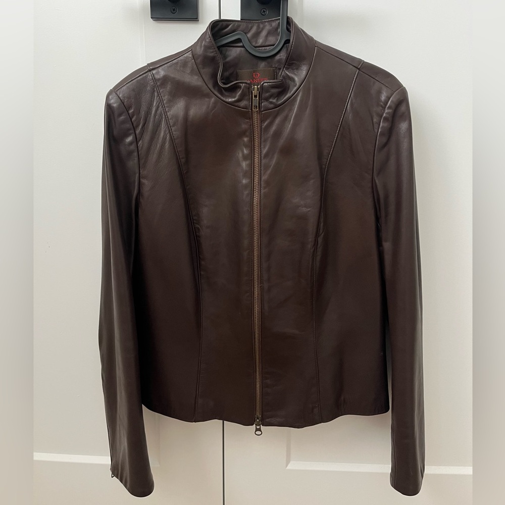 Danier Rich Brown Leather Jacket